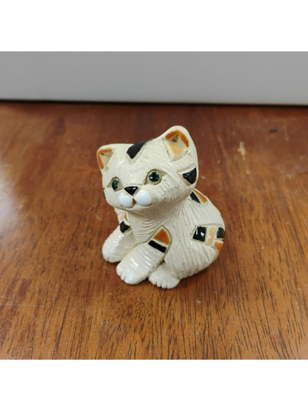 Artesania Rinconada Hand Made Calico Cat Figurine Uruguay Ceramic Kitten - Picture 5 of 9